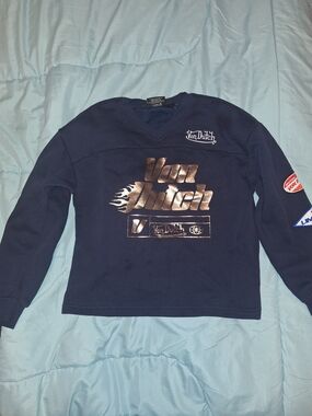 Von Dutch Navy Long Sleeve Logo Sweatshirt Kids.  Size 8/10